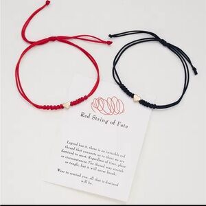 Simple Love Heart Bracelet Good Lucky Red Black String Braided Couple Bracelets